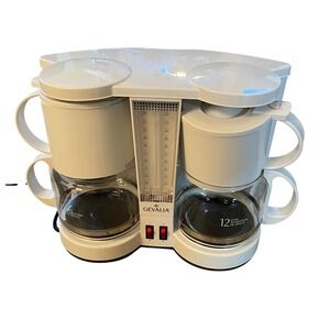 GEVALIA 12 Cup Dual Coffee Maker Model USED C59A White 1600W 120V